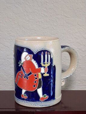 Reinhold Merkelbach Collectible Men in Redcoats German Stoneware Beer Mug